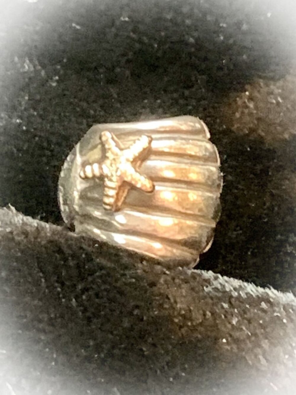 Authentic Pandora Retired Two-Tone Seashell & 14k Gold Starfish Charm 790253